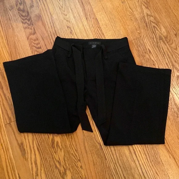 Ninety | Black Wide Leg Dress Slack with Tie Belt‎