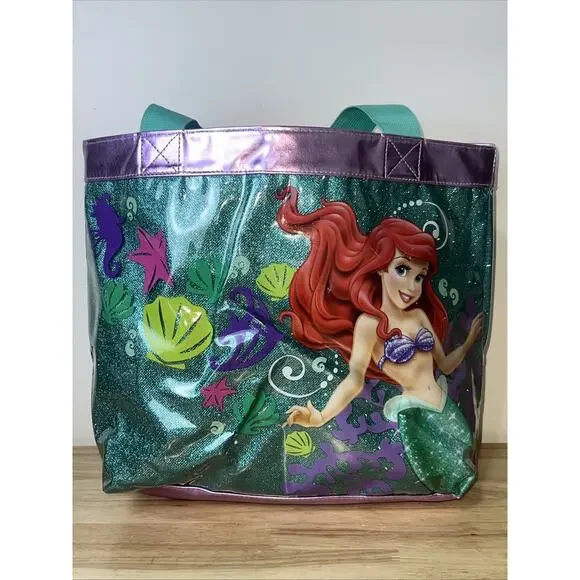Disney Store Princess Ariel Little Mermaid Swim Bag Tote Bag 12” X 14”