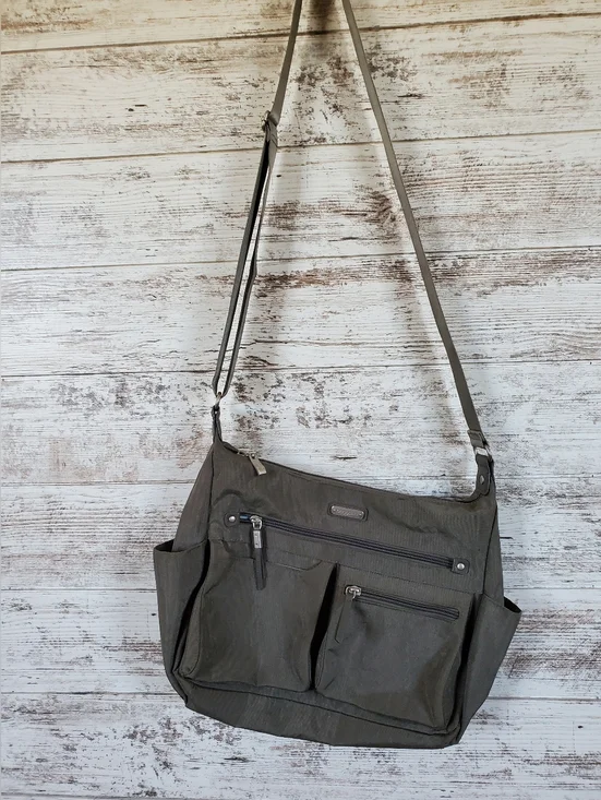 Baggallini Anywhere Large Hobo Tote Bag - Charcoal/Taupe