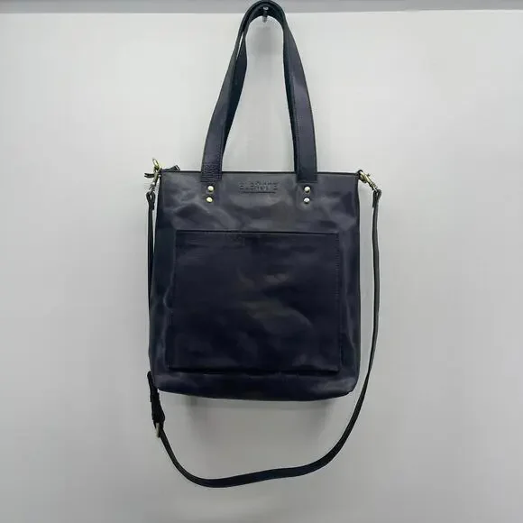 Elevate‎ People Leather Bucket Bag Tote Black Full-Grain Crossbody Minimalist