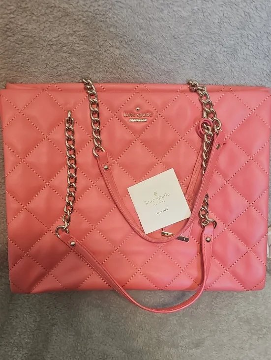 kate spade PINK Quilted Chain-Handle Tote