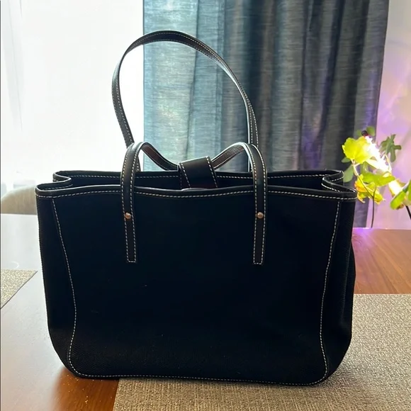 Classic Black Structured Tote Bag