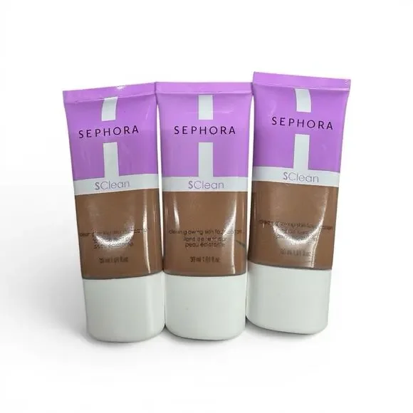New Sephora Clean Glowing Skin Foundation Lot Of 3 Full Size # 29 Foundation