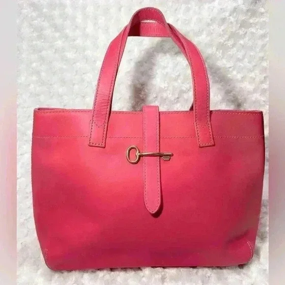 Fossil‎ Leather Fuchsia Tote Summer Spring Bag