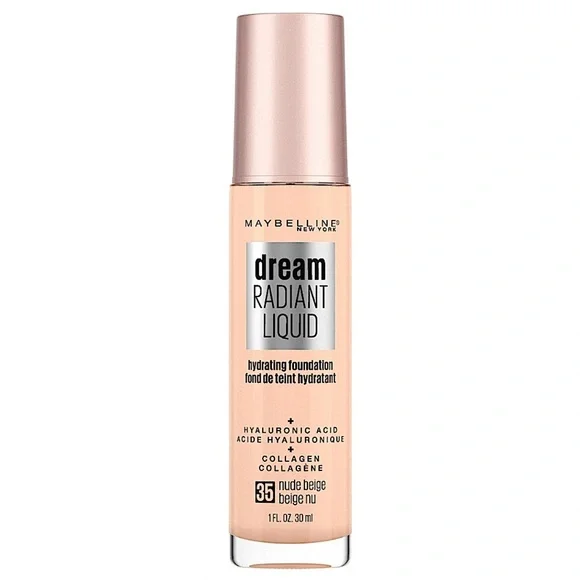 Maybelline 35 Nude Beige Dream Radiant Liquid Hydrating Foundation 1oz