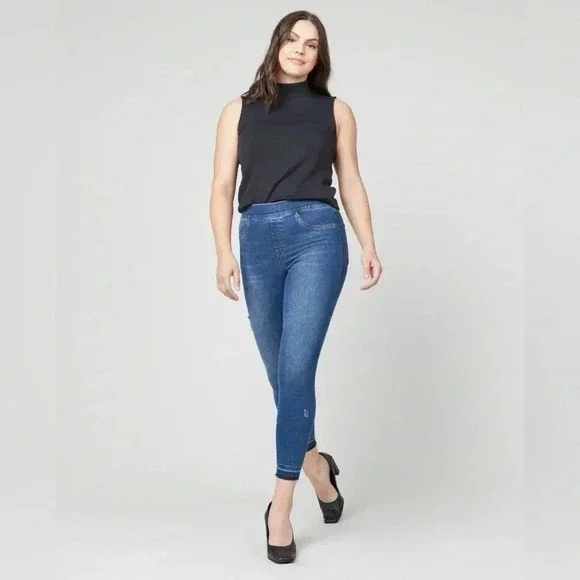 Spanx Distressed Denim Leggings Ankle Skinny Jeans Women Size M