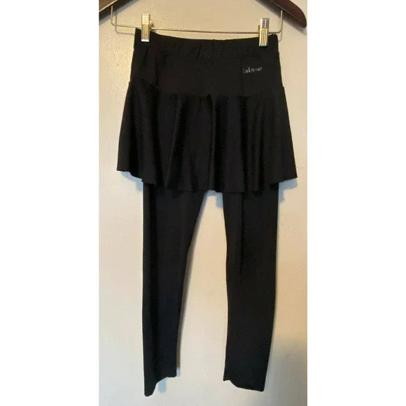 Lvlovanl Women's Black Leggings Skirted Activewear M‎ Modesty