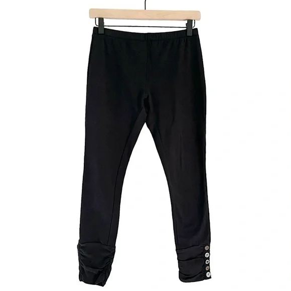 NWT Soft Surroundings Women’s Ankle Length Button Ankle Leggings Black Petite XS