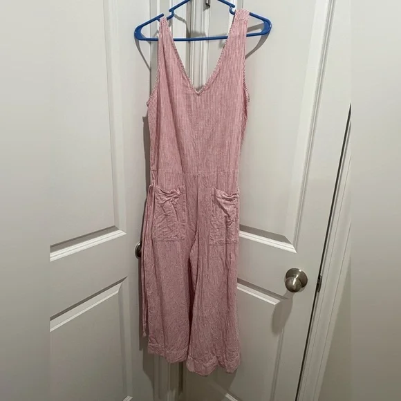 beachlunchlounge Pink Striped Jumpsuit