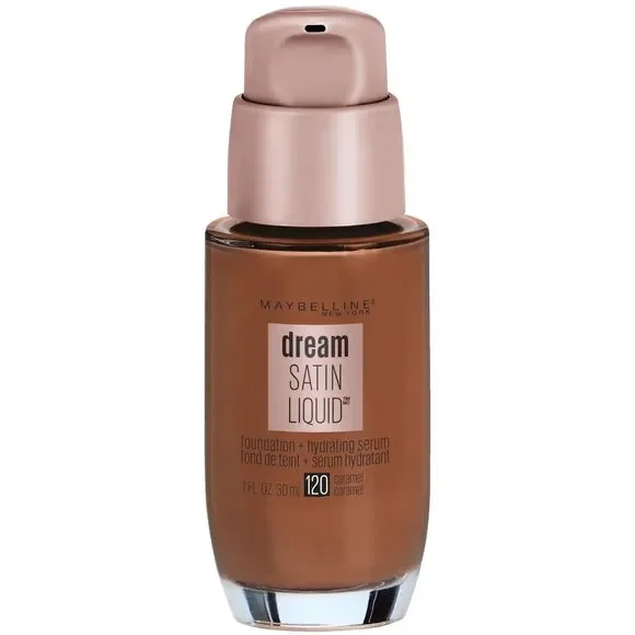 Maybelline Dream Satin Liquid Foundation 120 CARAMEL Hydrating Serum