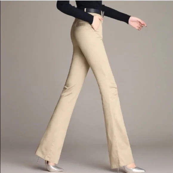 Theory Khaki Wide‎ Leg Flare trouser Tall Long