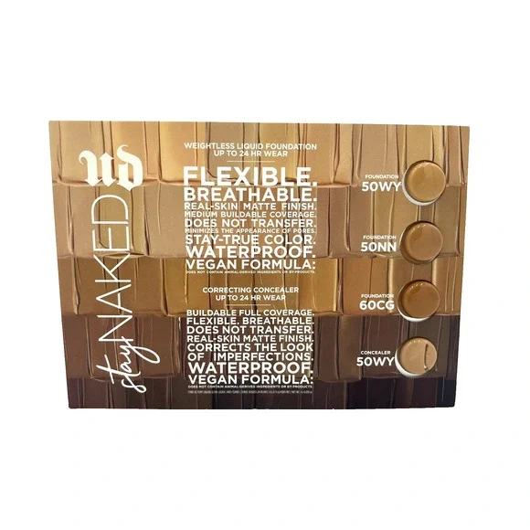 Urban Decay Weightless Liquid Foundation Sample‎ 4 Shades 50WY 50NN 60CG 50WY