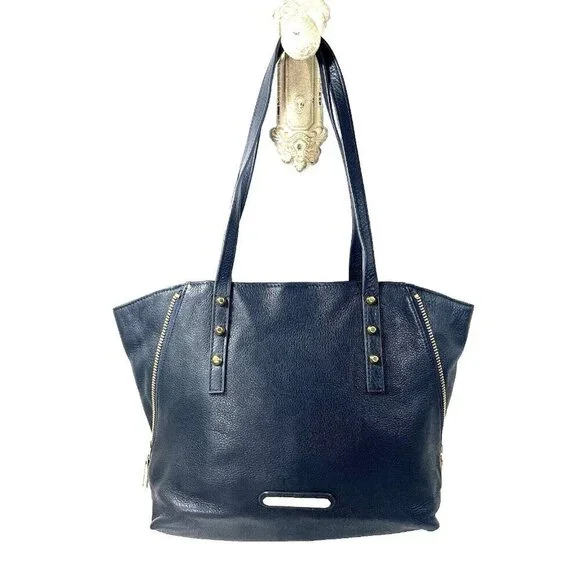 Juicy Couture Orange Grove Winged Tote navy leather new convertible