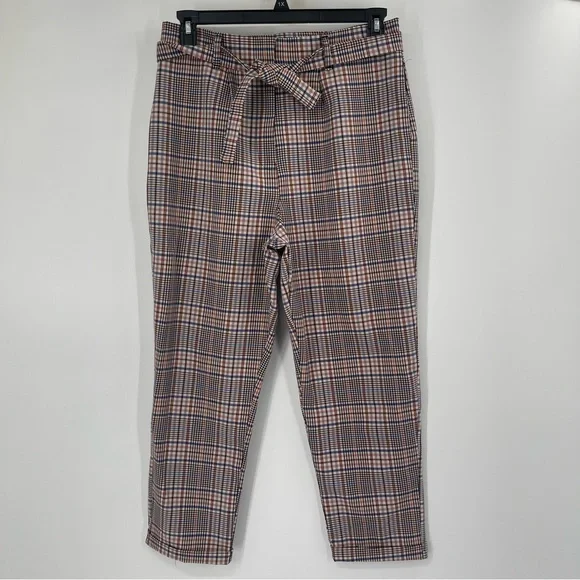 Nasty Gal Plaid Hard to Get Tapered Tie Pants