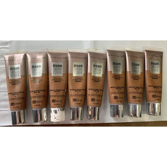 Maybelline Urban‎ Cover Foundation Lot Of 8 # 348 Cafe Au Lait EXPIRED