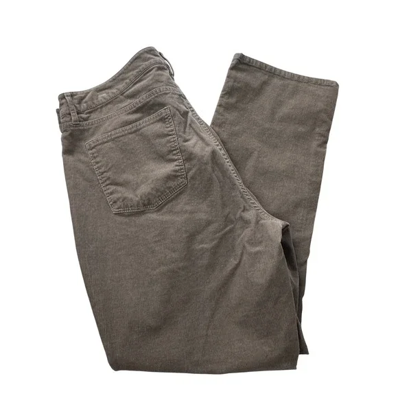 Talbots Flawless Five-Pocket Corduroy Pants Taupe Brown Straight Curvy 16 Petite