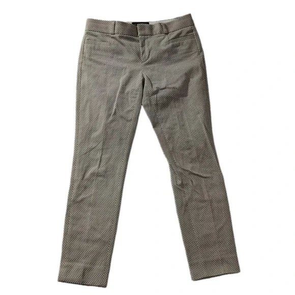 Banana Republic Sloan Fit Petite 0‎ Polka Dot Print Dress Pants Khaki