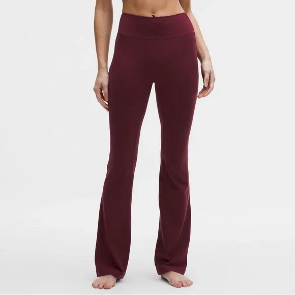 Lululemon Groove No Line High-Rise Flared Pant Heart Burgundy Bay Valentines Day