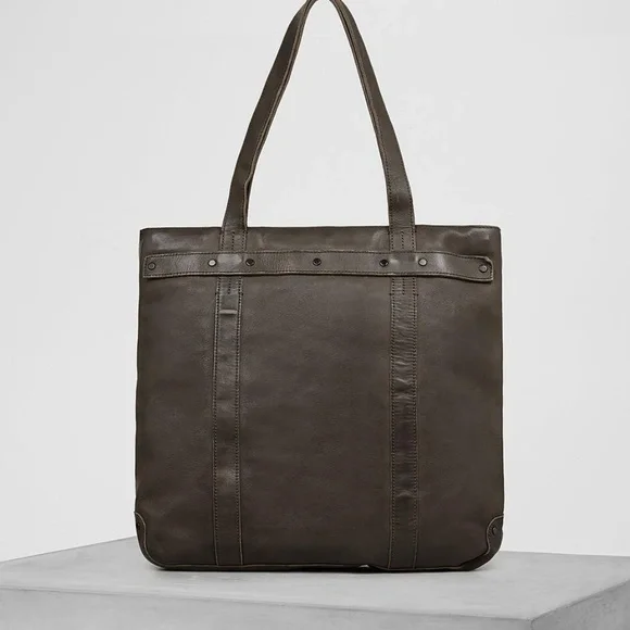 AllSaints Distressed Leather Storm‎ Tote Brown cow Unisex Tote bag