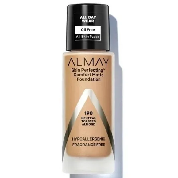 190 Almay Skin Perfecting Comfort Matte Foundation Hypoallergenic Neutral Toaste
