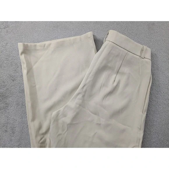 Unbranded Beige Wide Leg Pleated Trousers High Waist Dress Pants TT904-3 Size M