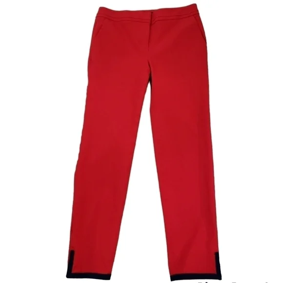 Talbots~Woman Size 2~Red/Black Skinny Ankle Pants Stretch.