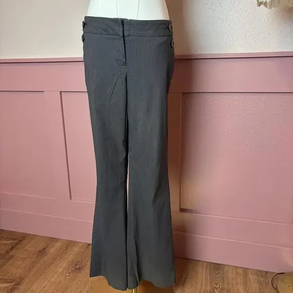 flared pinstripe wide leg low rise pants the limited drew fit sz 8 grey business