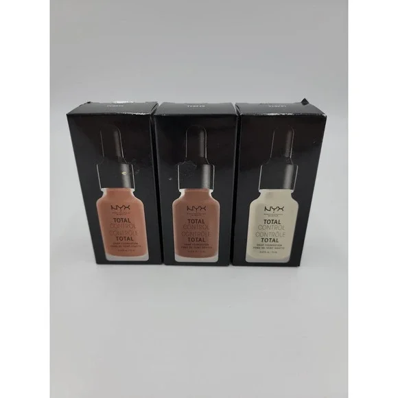 Lot of 3 NYX‎ Total Control Drop Foundation Vegan Product #010