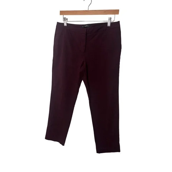 Mario Serrani‎ Burgundy Trousers Womens Size 8 Straight Leg Career Office Pants