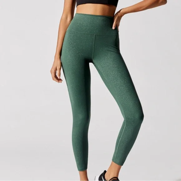 Carbon38 Shine Powder 7/8 Legging Shine Powder‎ Evergreen medium green women’s