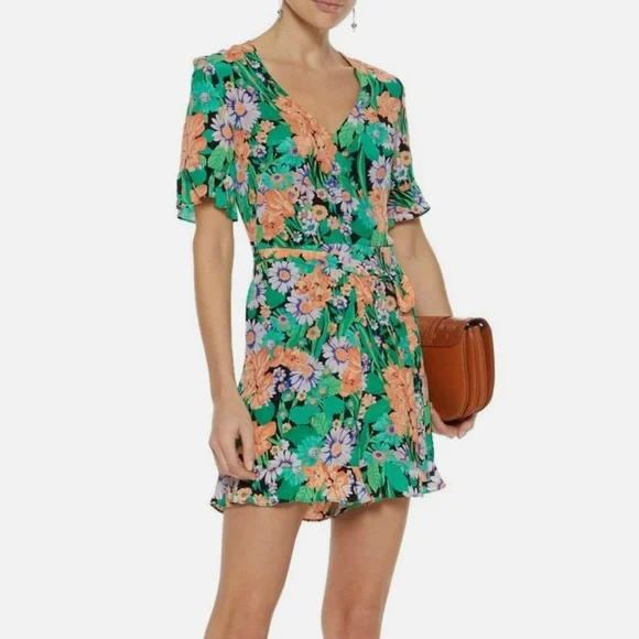 Sandro Paris Eudelin Floral‎ Print Silk Romper