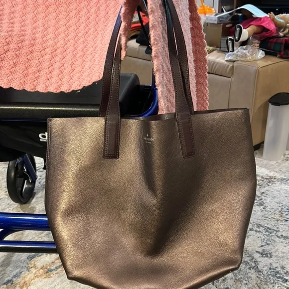 Kate, spade, reversible, copper, brown, large tote, very pristine and clean
