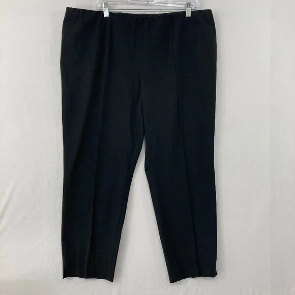Basler size EU 48 Black Stretch Pull-on Slim Leg Ankle Pants Office Career Comfy