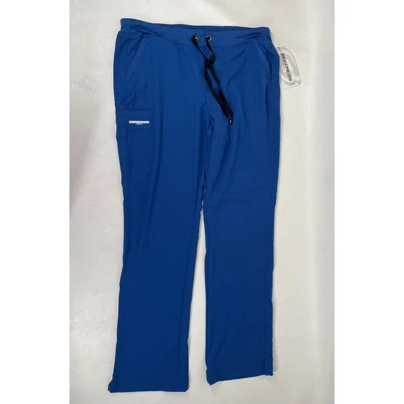 Skechers Barco Scrubs 3PKT Drawcord Knit Waist Pants Womens LT New Royal NWT