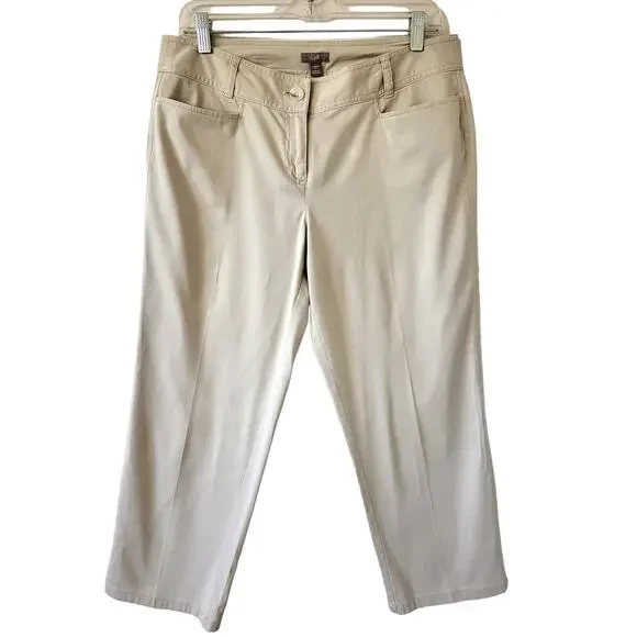 J.Jill women's Lightweight Stretch Cotton Khaki Capri size 10 #346