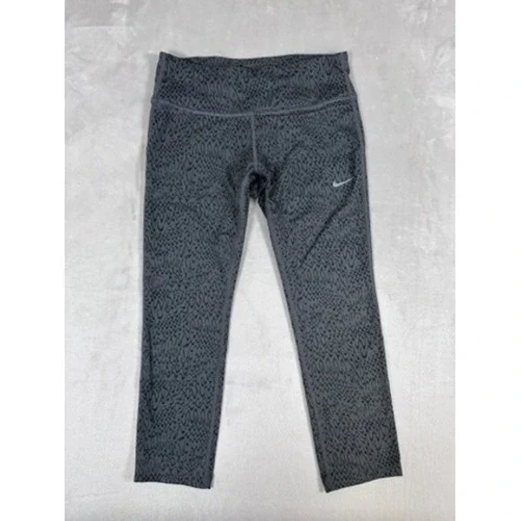 Nike Running Leggings Gray Dri-FIT‎ Excellent Cropped Womens Small