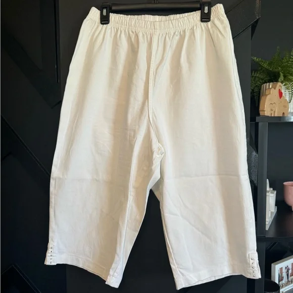 Croft & Barrow White Pants Stretch Waistband Size 1X