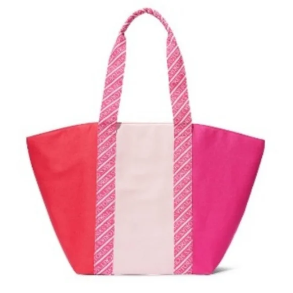 💖💕 VICTORIA'S SECRET Canvas Tote Bag 3-Tone Pink 💕💖