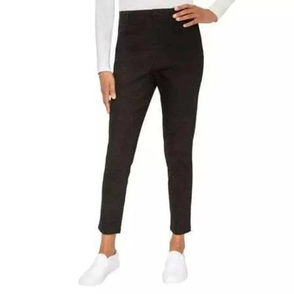 Mario‎ Serrani Italy Womens Black Textured Pull On Pant Ankle Length Size S