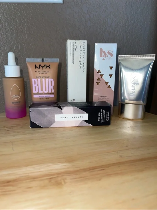 Rare Beauty, Lys beauty, Fenty Beauty and NYX Foundation bundle