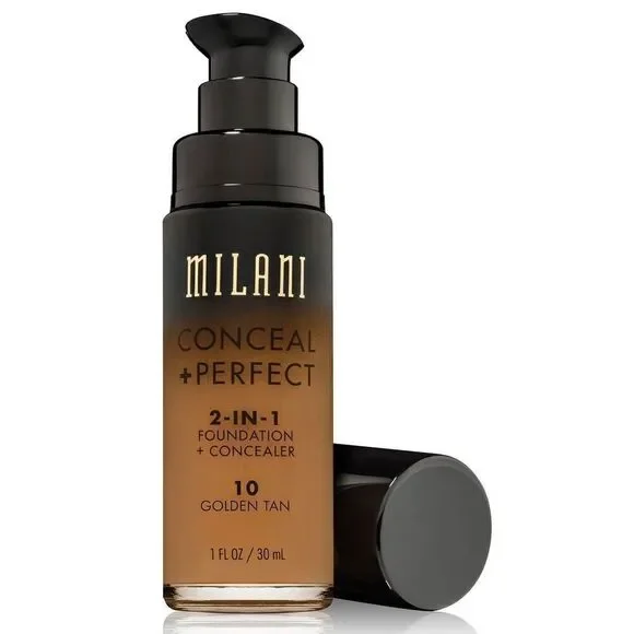 10 Golden Tan Matte Milani Conceal + Perfect 2-in-1 Foundation + Concealer