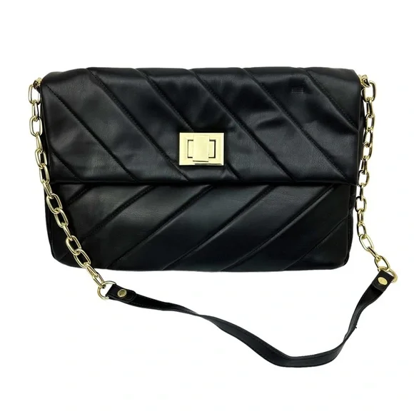 Steve Madden Blassi Quilted Faux Leather Tote Bag‎ Black