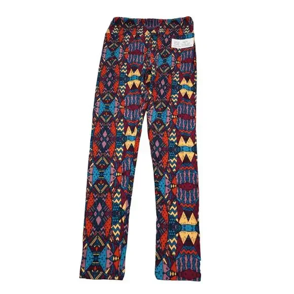 Lularoe Pants Womens One Size Multicolor Aztec Print Casual Pull On Leggings