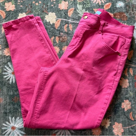 Draper James RSVP Pink Straight Leg Pants Womens 16 Cotton Blend Stretch 5006EMX