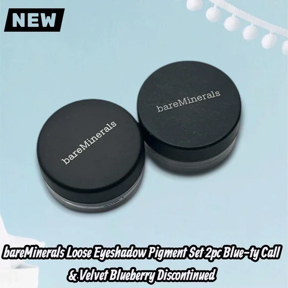 New bareMinerals Loose Eyeshadow Pigment Set 2pc Blue-ty Call & Velvet Blueberry