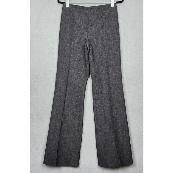 MARLOWE Pants Womens Size 4 Black Textured Wool Flared Leg Measure 28X34