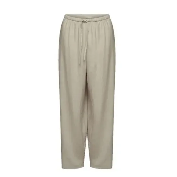 NWT American Eagle Women's Elastic Waist Drawstring Wide Leg Pants Beige Size XL