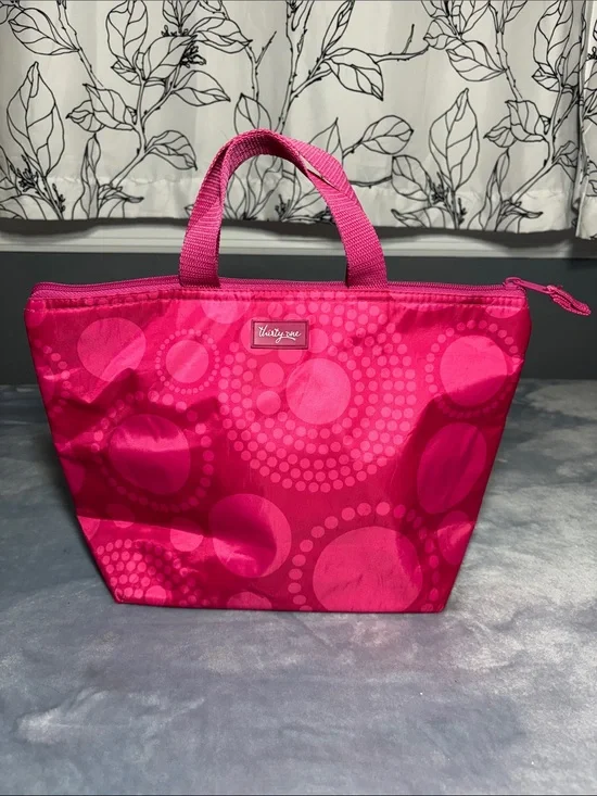 thirty-one Pink Circle-Print Lunch or Beach Snack Tote