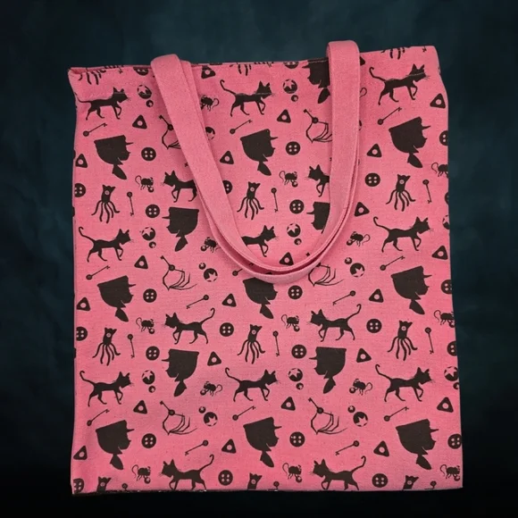 Coraline‎ Silouette Tote Bag- Pink & Black