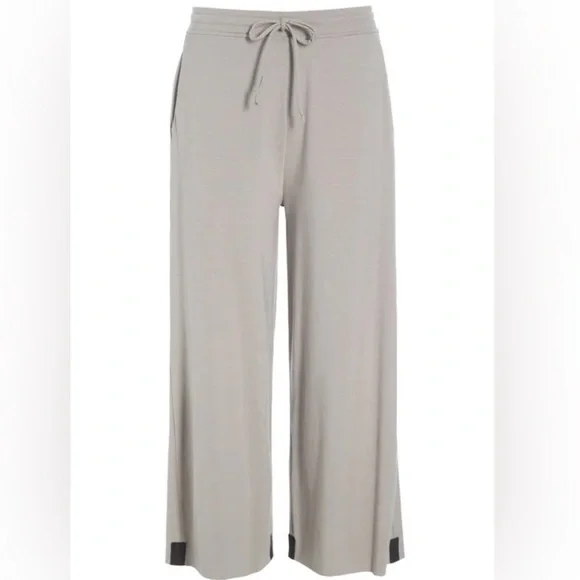 Henriette Steffensen Copenhagen Viscose Sand Tan Wide Leg Trousers Cropped Small